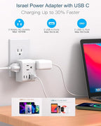 2 Pack Israel Power Adapter, One Beat Israel Travel Plug Adapter - Image 3