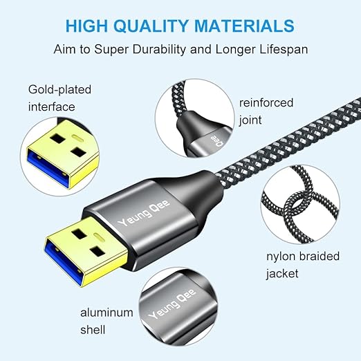 USB 3.0 A to A Male Cable 20 ft, Super Speed Type A Male to Male Cable USB 3.0 - Image 5