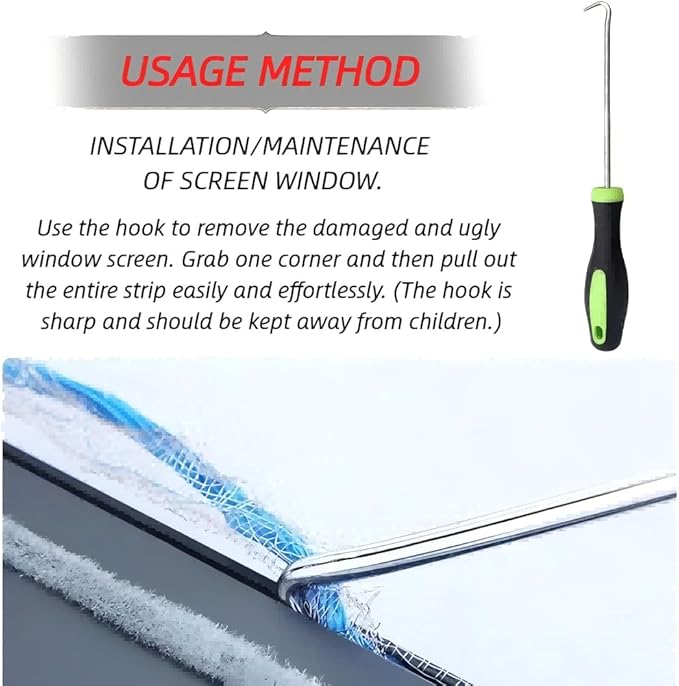 Screen Repair Tool Kit – Includes 2 Types of Screen Roller Tools, 32ft Screen - Image 3