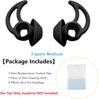 Silicone Earbud Tips 3 Pairs, Medium Replacement Eartips, Soft Earbud Tips - Image 2