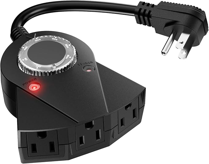 Outdoor Light Timer Waterproof, 24 Hours Plug in Timer by Brightown