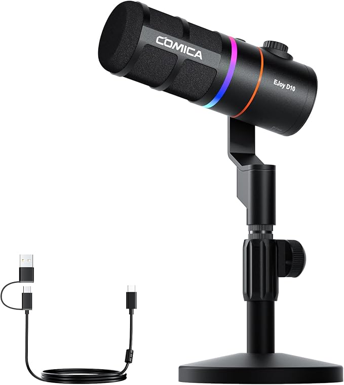 COMICA EJoy D10 USB Gaming Microphone – RGB Dynamic Mic by COMICA