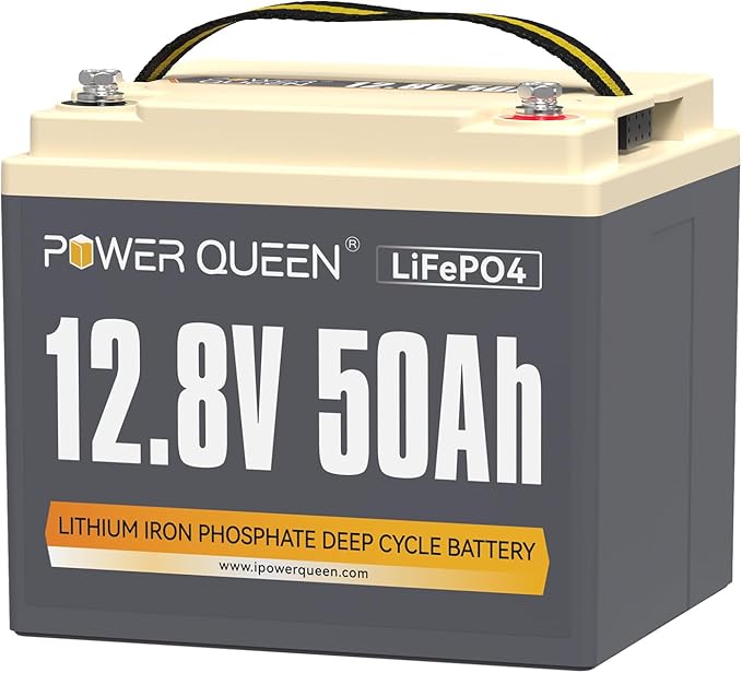 Power Queen 12.8V 50Ah LiFePO4 Battery Upgrade, Grade A Lithium Battery Cells by PowerQueen