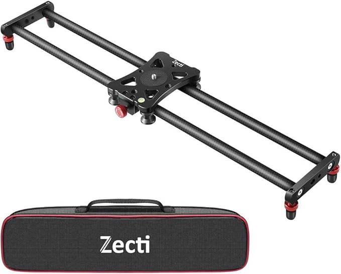 Zecti Camera Slider 24"/60 cm Adjustable Carbon Fiber Camera Dolly Track Slider by Zecti