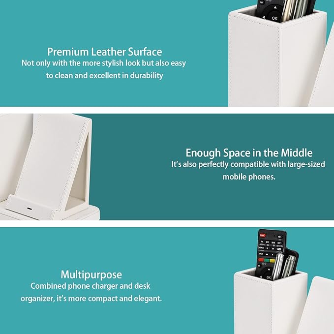 Wireless Charger with Desk Organizer, Wireless Charging Station - Image 8
