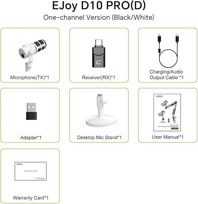 COMICA D10 Pro D Wireless/XLR/USB Dynamic Microphone - Image 2