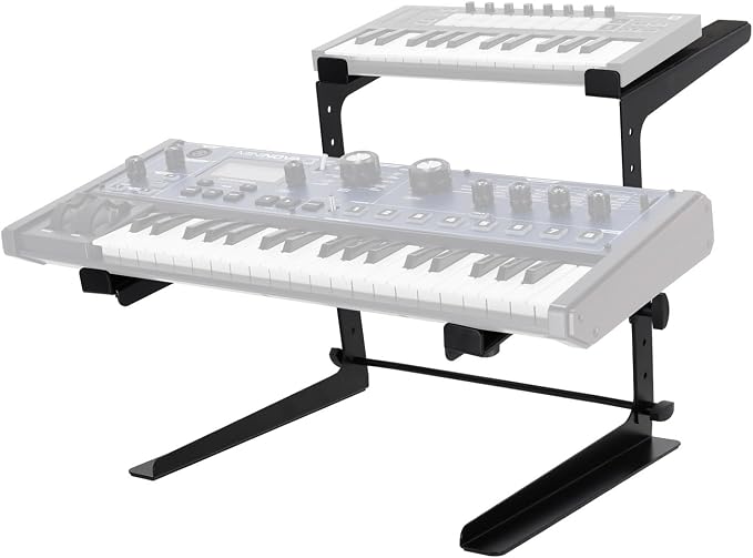 Rockville Rock2d2 Adjustable Dual Shelf DJ Controller Midi Keyboard Laptop Stand - Image 7