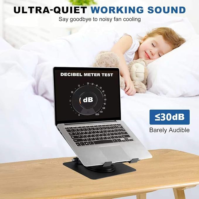 Laptop Cooling Pad with 2 Detachable Fans, Adjustable Height & Angle Stand - Image 6