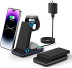 Wireless Charger for iPhone, Foldable 3 in 1 Fast Charging Station/Stand/Multi by Barpecyou