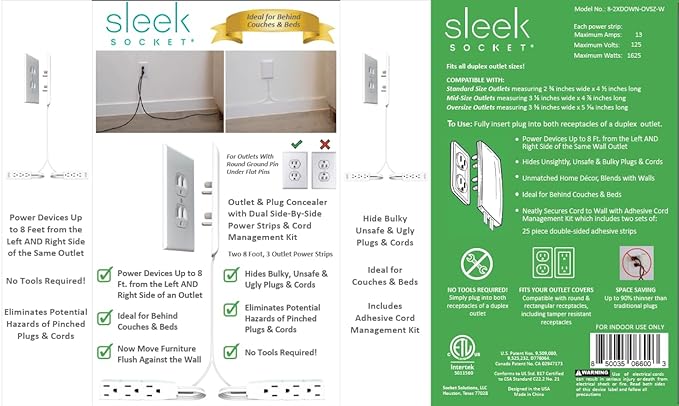 Sleek Socket Original & Patented Ultra-Thin Outlet Concealer - Image 4