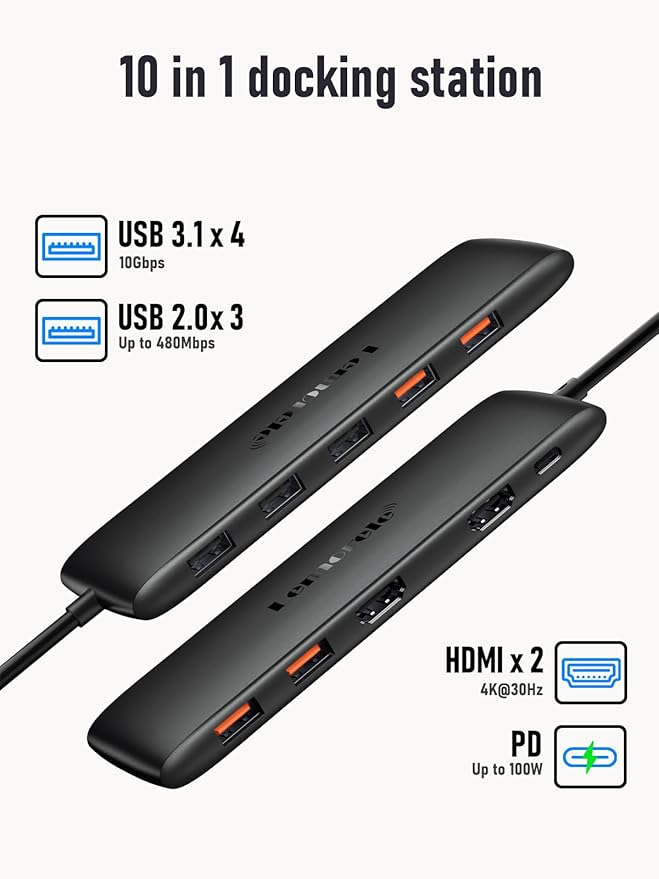 Lemorele 10 -in-1 USB C Docking Station - Image 2