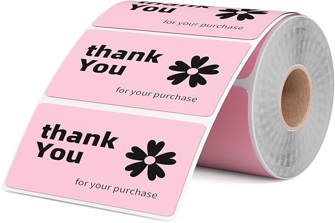 2.25x1.25 Inch Thermal Labels Pink, Holographic Sliver Barcode Thermal Labels by OmezizyLabelPrinter