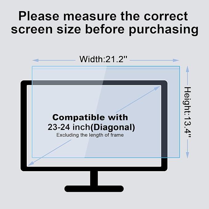 23-24 Inch Blue Light Filter for Computer Monitor, Computer Screen Blue Light - Image 6