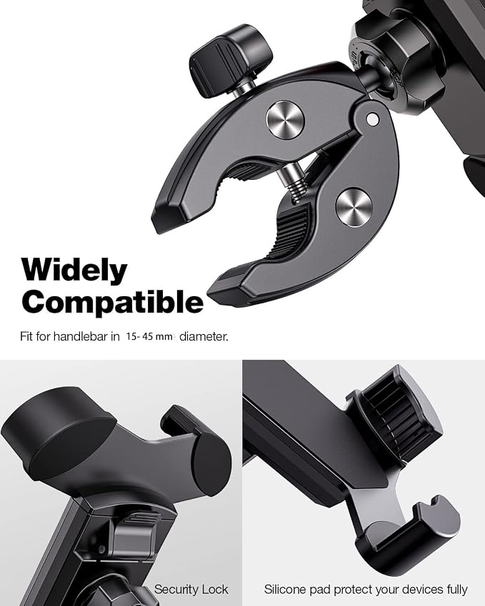 Universal Bike Phone Mount, Motorcycle Phone Holder-Sturdy and Secure, One-Hand - Image 4