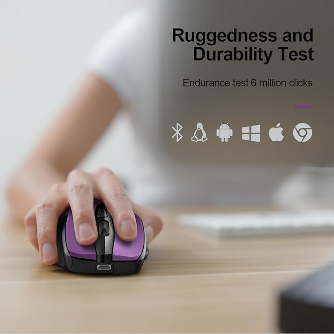 TECKNET Wireless Mouse Rechargeable 4800 DPI Silent USB A & Bluetooth Mouse 6 - Image 7