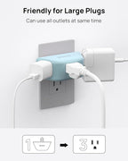 TROND Outlet Extender, 3 Way Angled Plug Splitter, 3-Prong Grounded Wall Outlet - Image 3