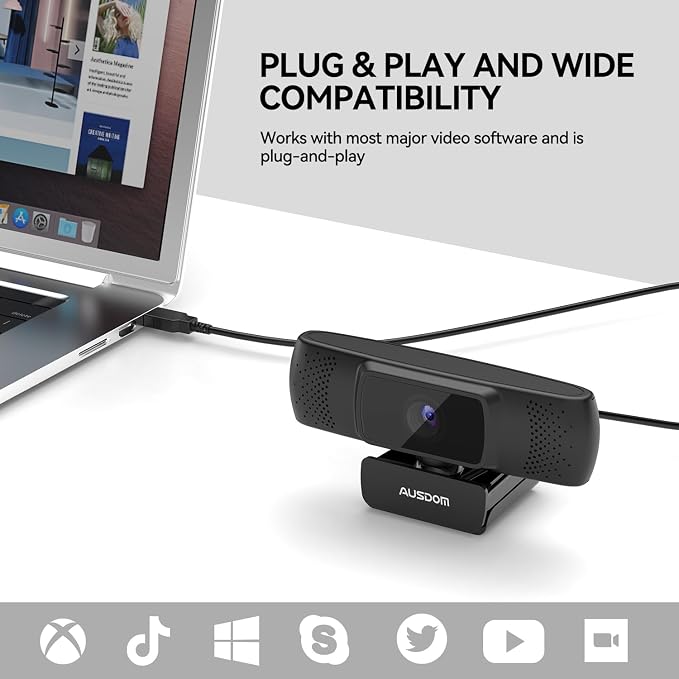 AUSDOM 4K Webcam, Autofocus Webcam - Image 8