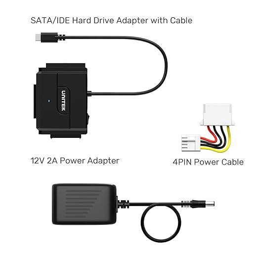 Unitek IDE/SATA to USB C 3.0 Adapter, Universal IDE Hard Drive Little Triangle - Image 8