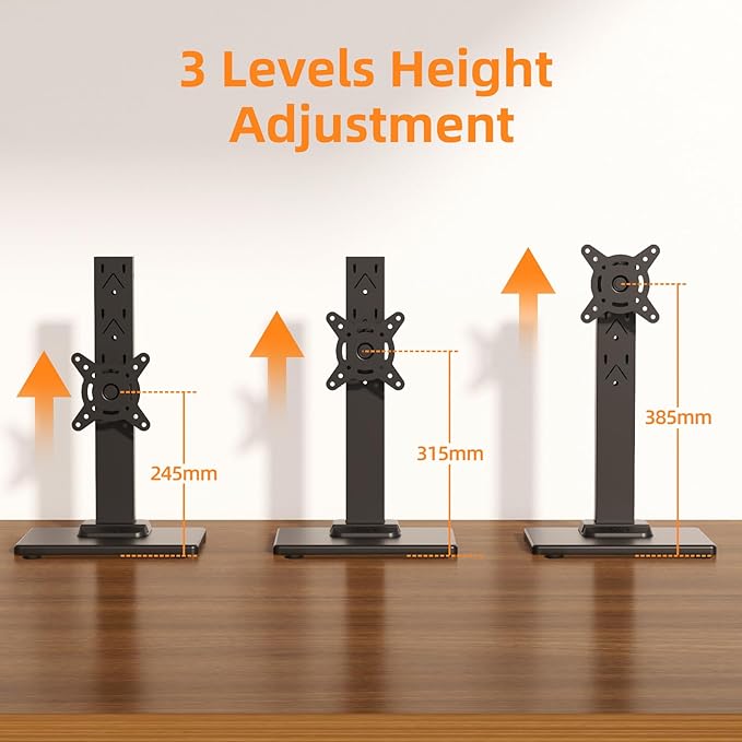 Suptek Single LCD Computer Monitor Free-Standing Desk Stand Mount Riser - Image 3