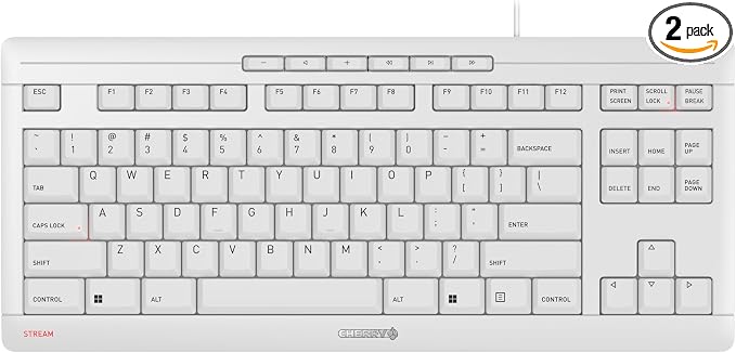 Cherry Stream Keyboard TKL Wired USB Keyboard TenKeyLess Compact Version by CHERRY