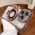 Magnetic Kickstand Case for iPhone 15 14 13 12 Pro Max Sparkling Diamond Cover - Image 3