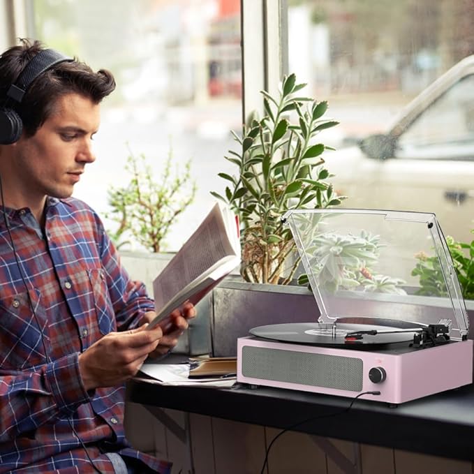 Vinyl Record Player with Speakers Turntable - Image 7