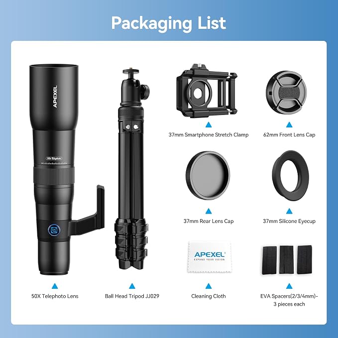 APEXEL 50x High Power HD Telephoto Lens | - Image 8