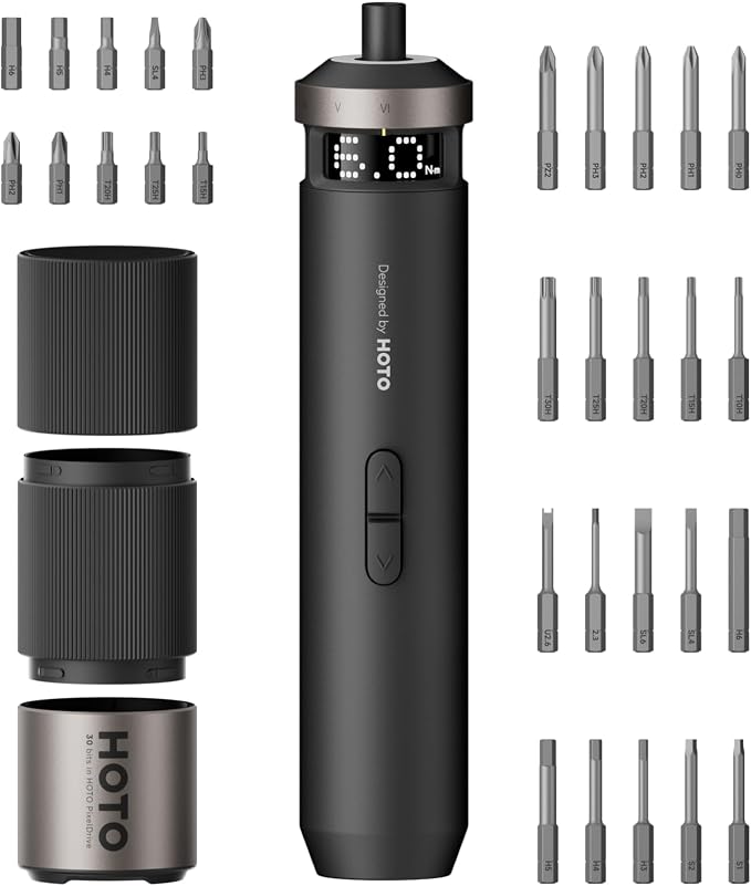 HOTO PixelDrive Electric Screwdriver, Smart Display, 6 Torque Settings by HOTOTools