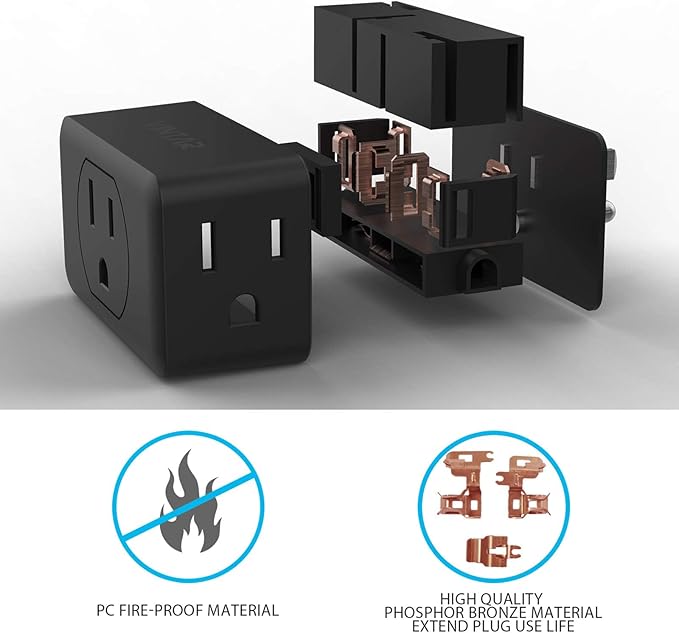 VINTAR 3 Pack Multi Plug Outlet Extender, Type A, ETL Certified - Image 7