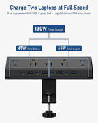 Jgstkcity 130W Desk Clamp Power Strip, 12 USB Ports, Surge Protector, ETL - Image 5