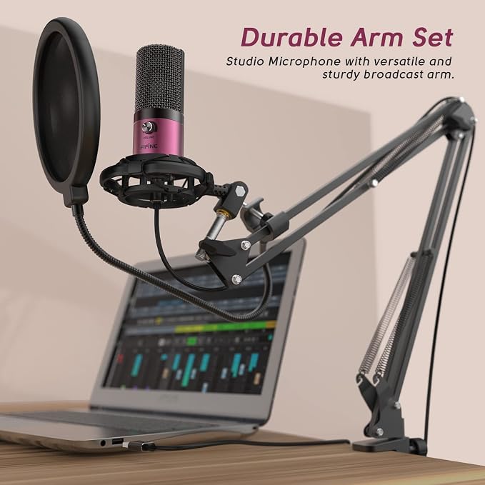 FIFINE Podcast Microphone Kit-USB PC Computer Recording Microphone, Condenser - Image 9