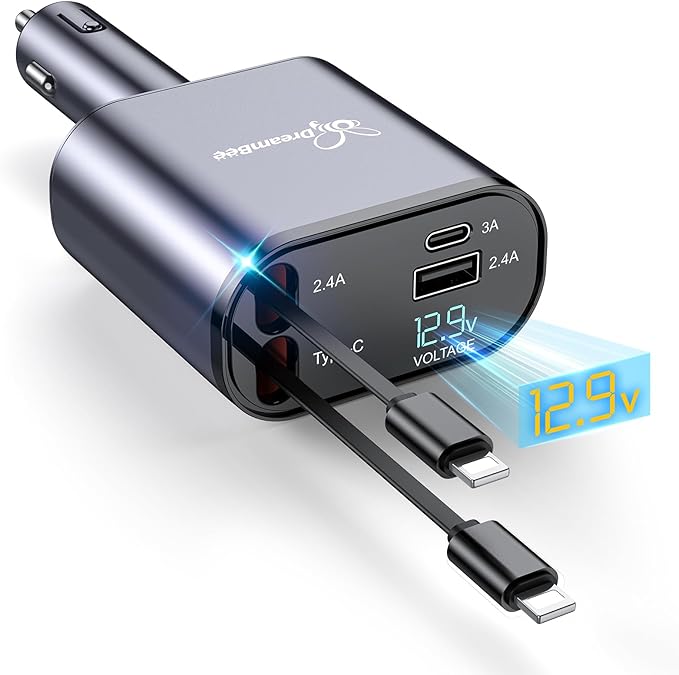 Retractable Car Charger, Super Fast USB Car iPhone Charger, Gifts by PowerYourWorldWithDreamBee