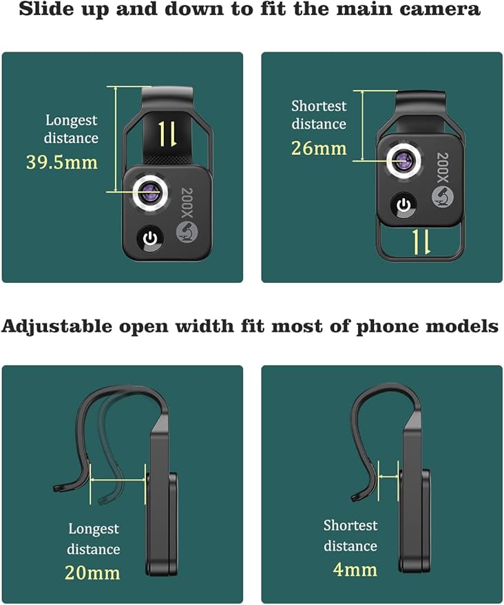 Phone Microscope with CPL Lens/LED Light, Nano Zoom 200X Pocket Microscope - Image 5