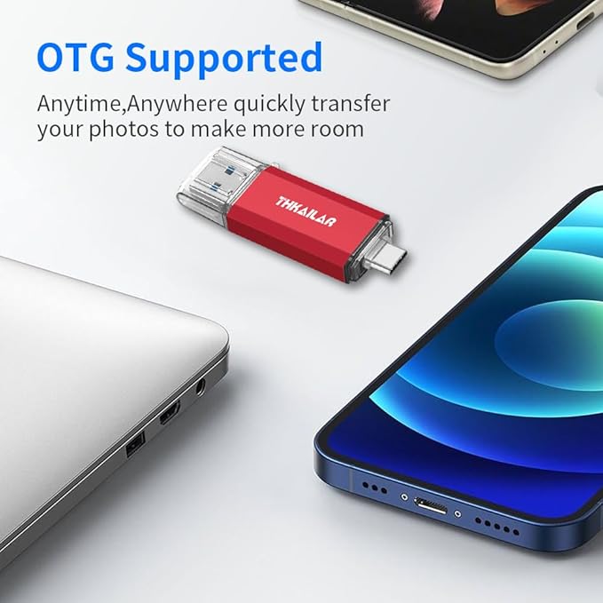 Thkailar USB Flash Drive 512GB, Type A and Type C Ports 2 in 1 OTG USB 3.1 - Image 3