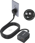 TROND 360° Rotating Flat Plug Extension Cord 10ft, Low Profile Small Power Strip by TRONDOfficial