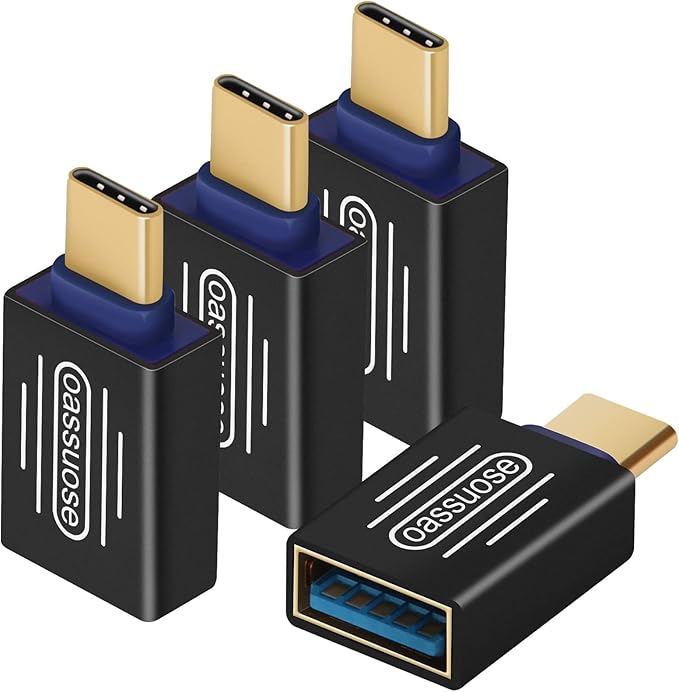 4-Pack USB C to USB Adapter, Thunderbolt 3 Male to USB 3.0 Female OTG Adapter by Oassuose