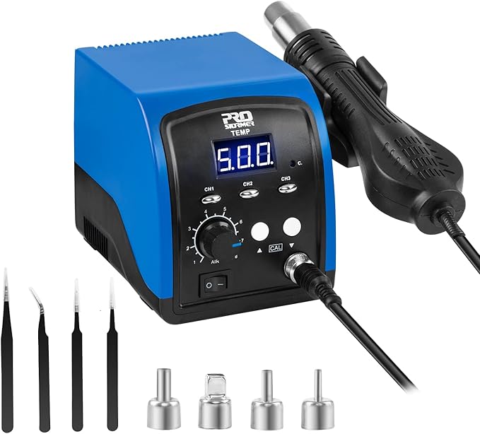 Hot Air Rework Station, Prostormer 120V Digital Display Heat Gun by Prostormer