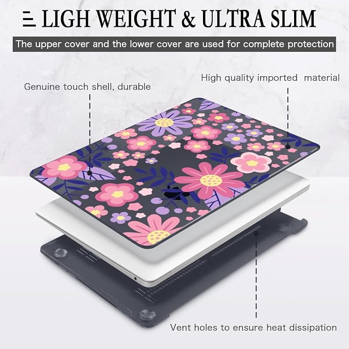 CISSOOK for MacBook Air 13 inch M1 Case 2021 2020 2019 2018, Hard Shell Case - Image 2