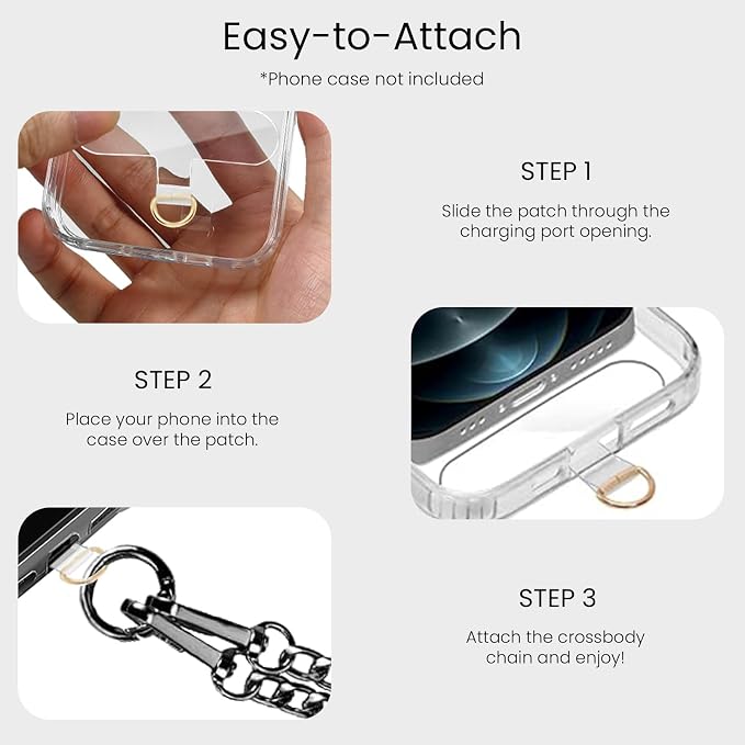Clip and Go Strap for Phone Gun Metal Chain - Image 5