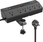 Desk Clamp Power Strip with 40W Fast Charging Station, JXGUCAT Removable Desk by JXGUCATpowerstrip