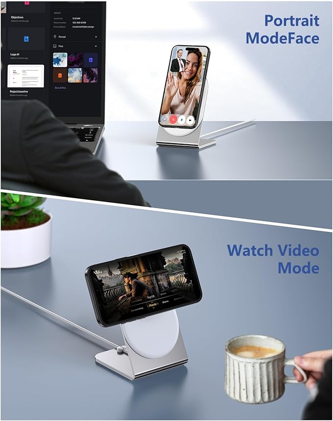 Magnetic Wireless Charger Stand Certified 15W Fast Mag-Safe Charger - Image 4