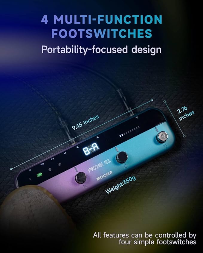 MOOER S1 Multi-Effects Processor, Stereo Electric Guitar Pedals - Image 7