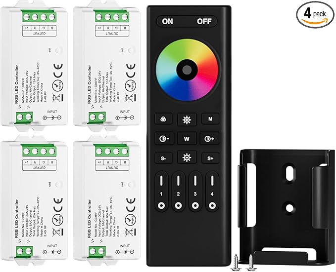 BTF-LIGHTING 5050SMD FCOB COB RGB RF Remote RC03RFB &4PCS C03RF LED Tuya LED by BTF-LIGHTING