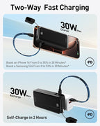 iWALK Portable Charger, Ultra Small 10, 000mAh 30W PD Power Bank, USB C in&Out - Image 3