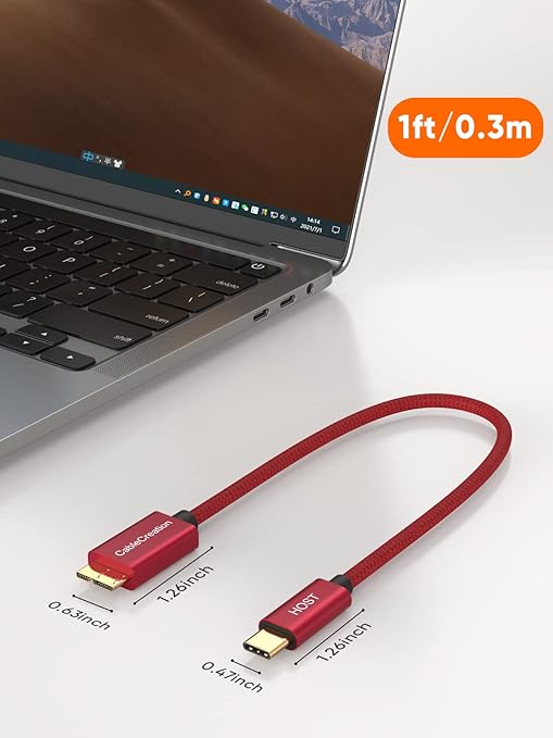 CableCreation 1FT USB C to Micro B Cable, 10Gbps Speed External Hard Drive - Image 7