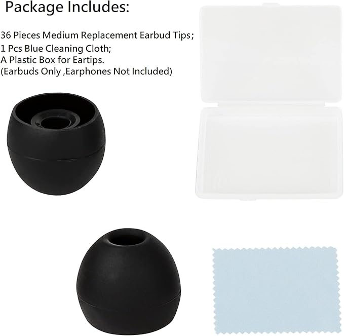 36 Pieces Medium Earbud Tips Soft and Comfortable Ear Bud Replacement Pieces - Image 6
