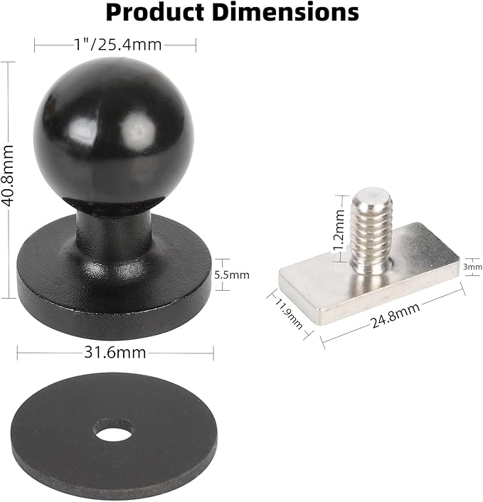 1" Track Ball with T-Bolt Attachment - Image 5