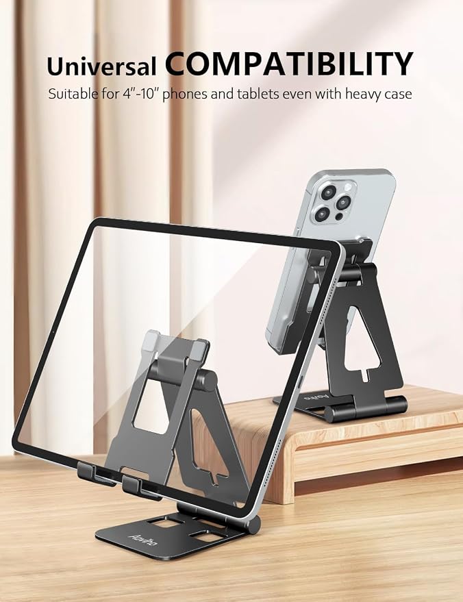 Cell Phone Stand for Desk, Adjustable Desktop Phone Holder Stand, Foldable - Image 2