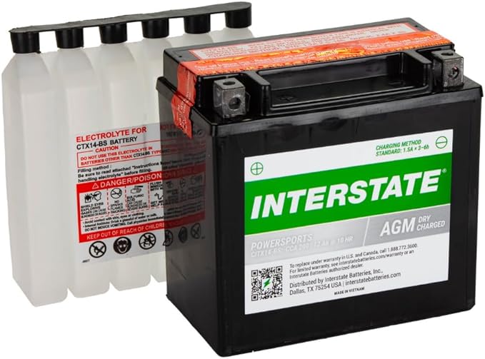 Interstate Batteries YTX14-BS 12V 12Ah Powersports Battery 200CCA AGM - Image 5