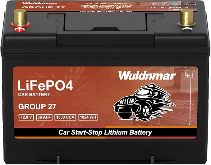 High Performance G27 12V 80AH Lithium Car Start-Stop Battery by Wuldnmar